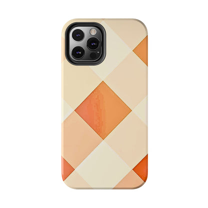 Pastel Minimalist Two-Tone Checkerboard Tough Phone Case | Aesthetic