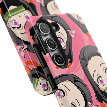 Nezuko Kamado Head Pattern Tough Phone Case | Anime - Demon Slayer