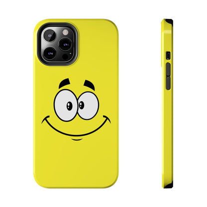 Smiley Happy Face Yellow Minimalist Cartoon Tough Phone Case | Funny