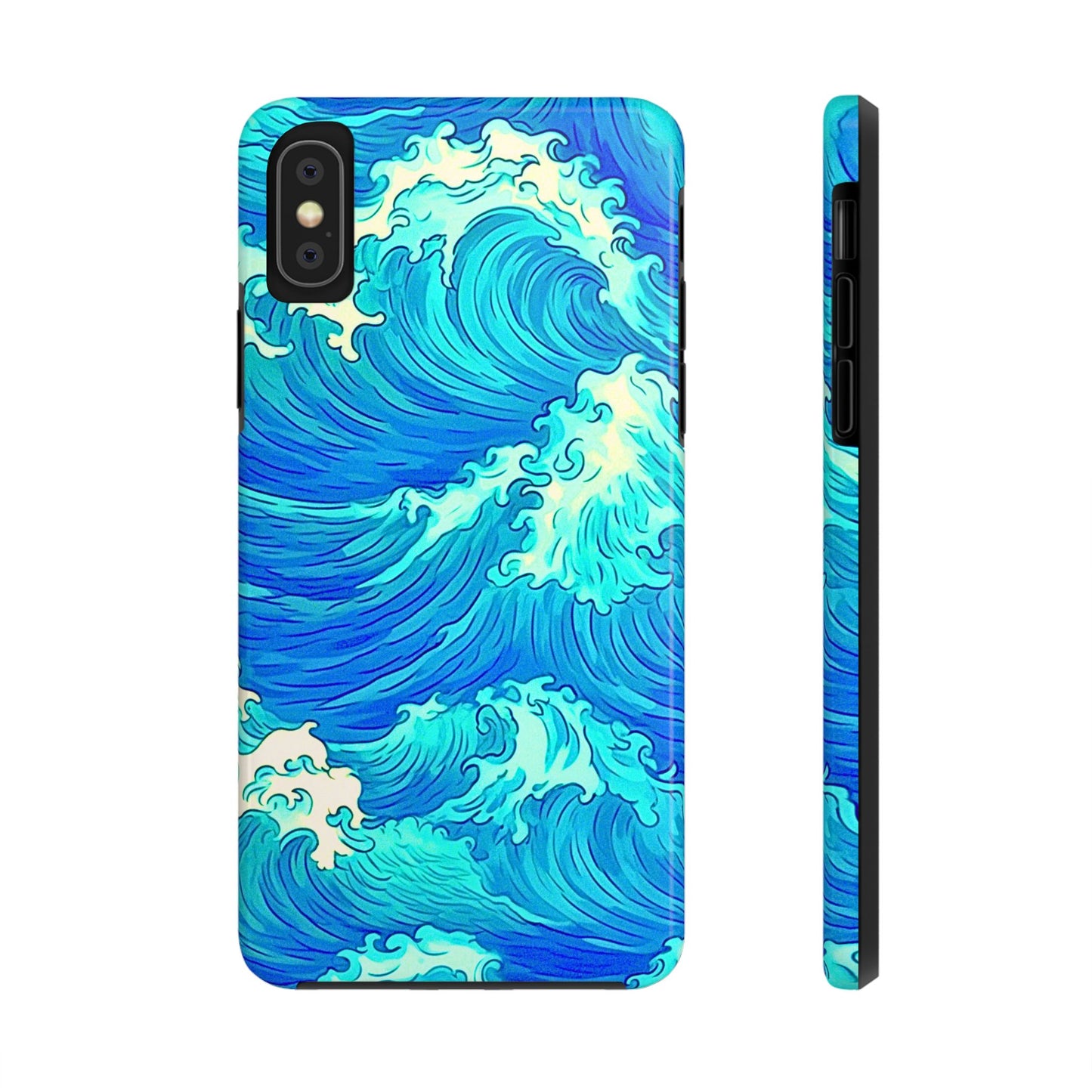 Funda resistente para teléfono con diseño de olas de agua | Estética