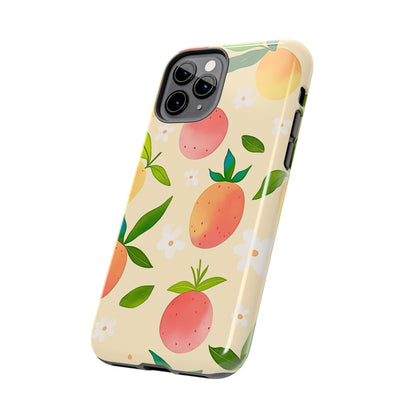 Mango Orange Fruit Pattern Tough Phone Case | Aesthetic