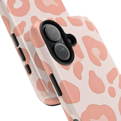 Funda resistente para teléfono con estampado de leopardo rosa preppy | Estética