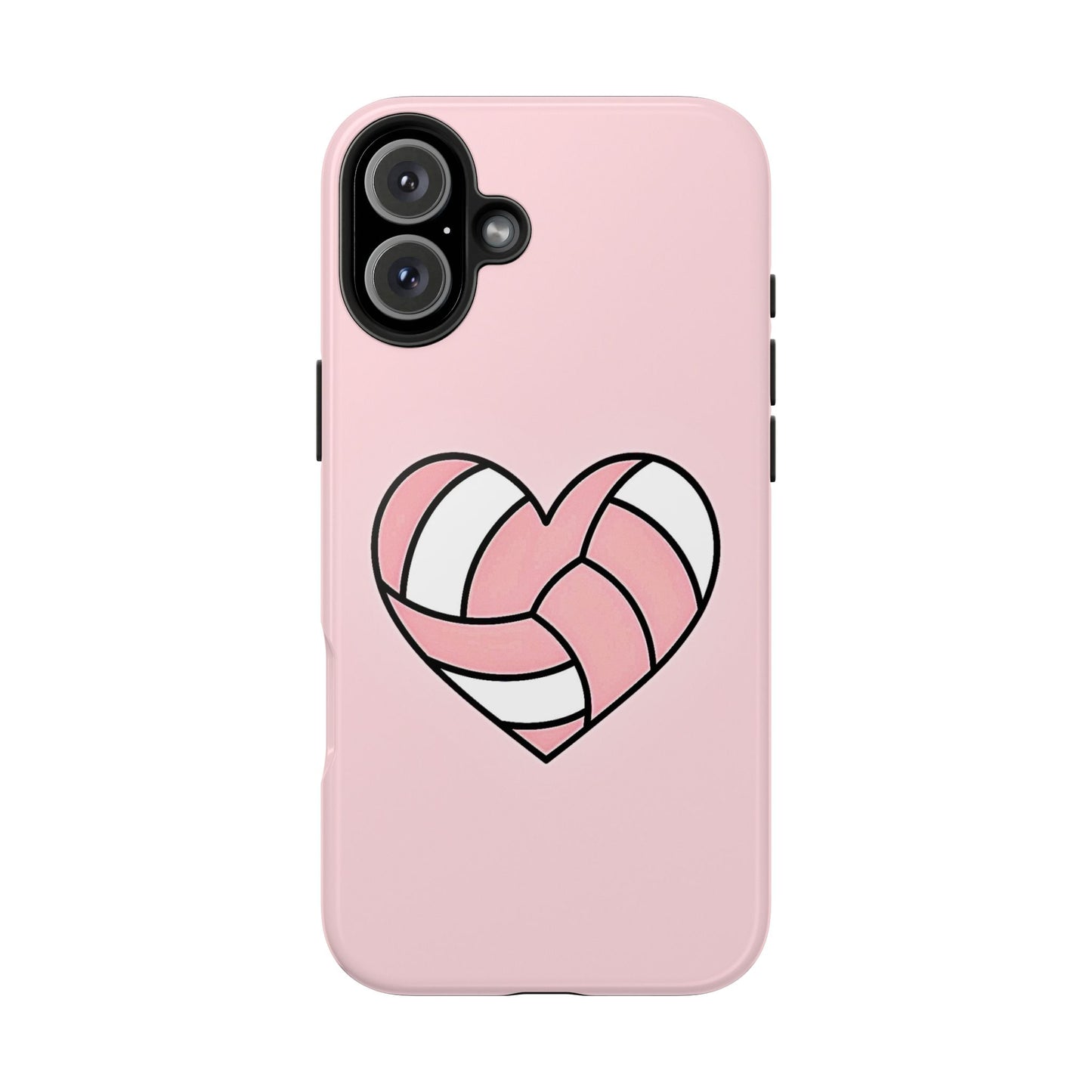 Pink Volleyball Heart Tough Phone Case | Aesthetic