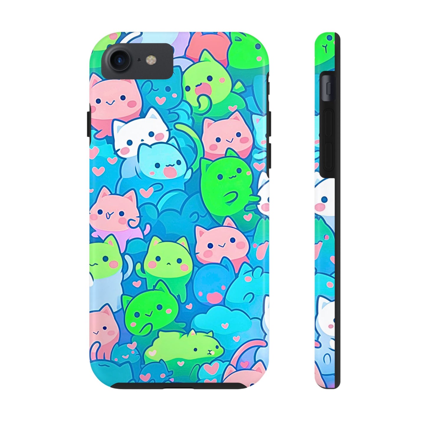 Cute Colorful Cats Pattern Style Tough Phone Case | Animals