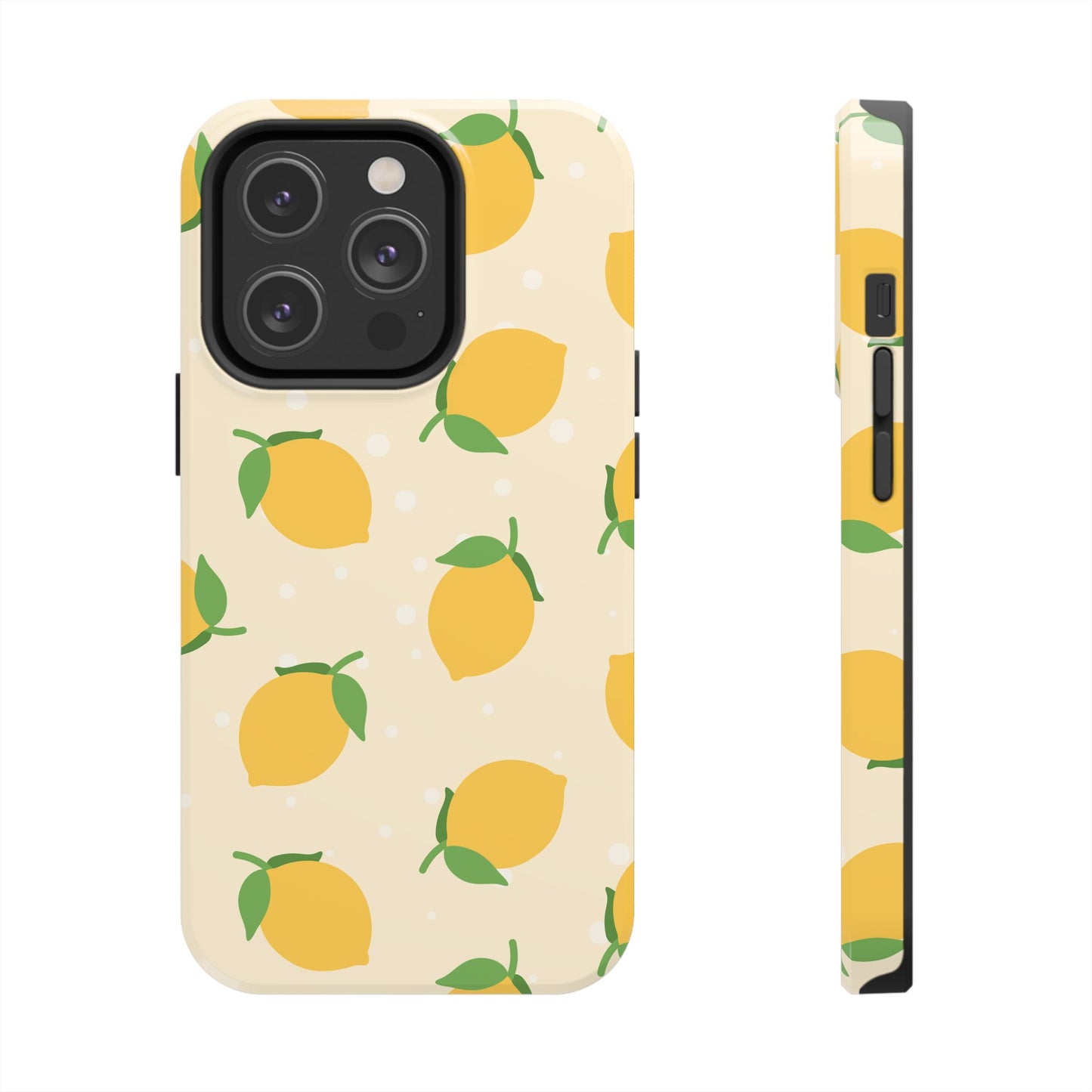 Cute Aesthetic Lemon Pattern Citrus Design Tough Phone Case | Food