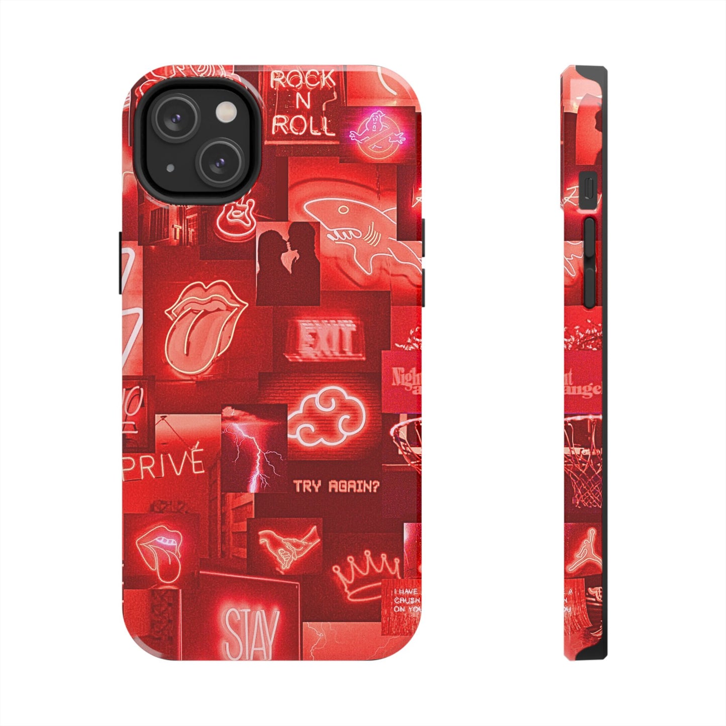 Funda resistente para teléfono con diseño de neón rojo | Estética
