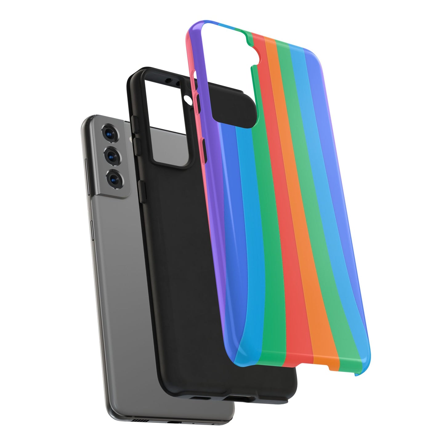 Funda resistente para teléfono con líneas de arcoíris hippies | Estética