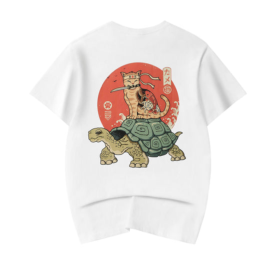 YeT018 Tortoise x Samurai Cat Tee