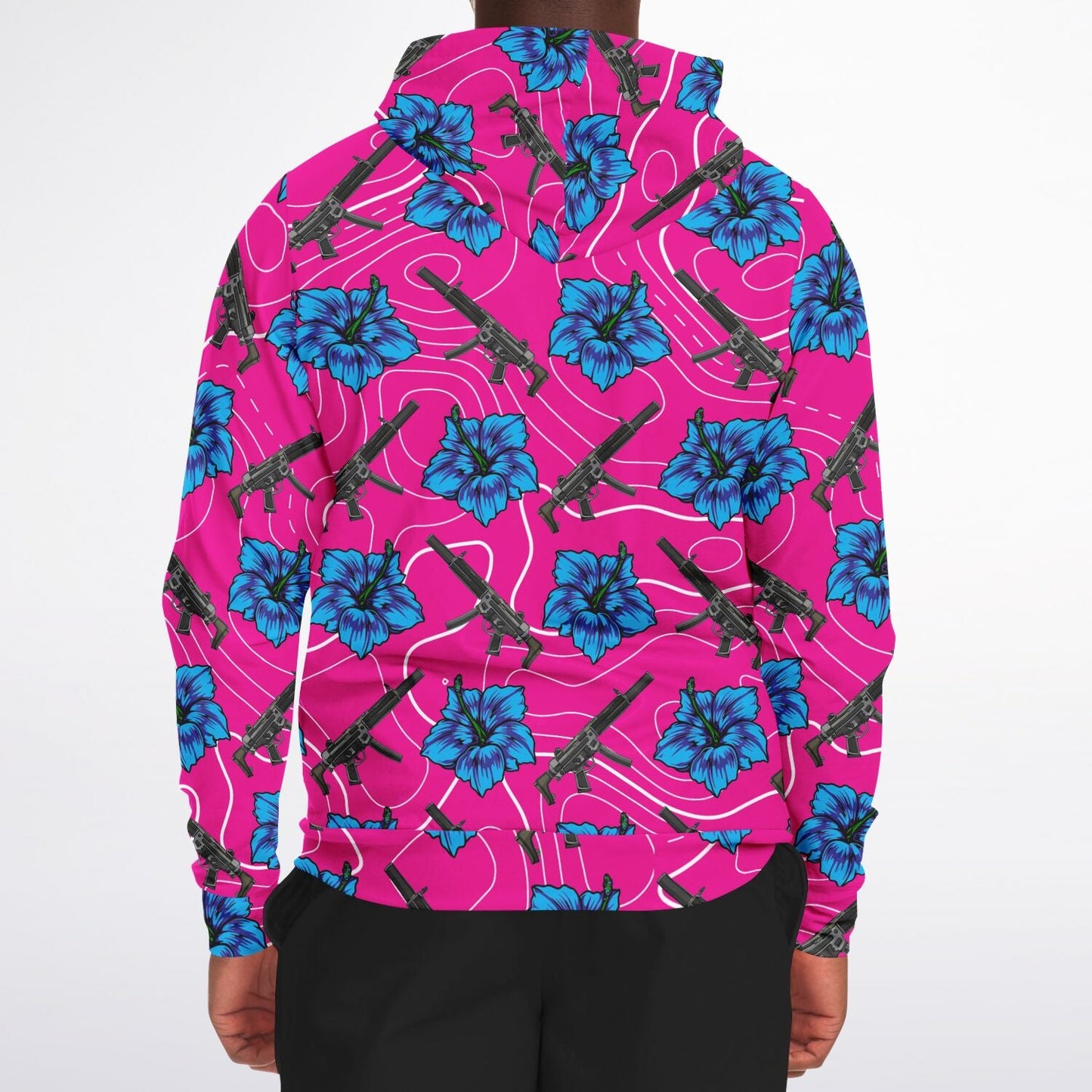 Rad Palm High Capacity Hibiscus Zip Up Hoodie
