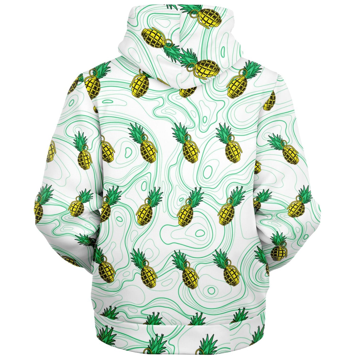 Rad Palm Pineapple Death White Fleece Lined Hoodie