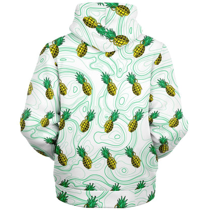Rad Palm Pineapple Death White Fleece Lined Hoodie