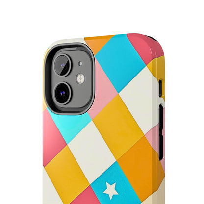 Vibrant Preppy Checkered Tough Phone Case | Aesthetic