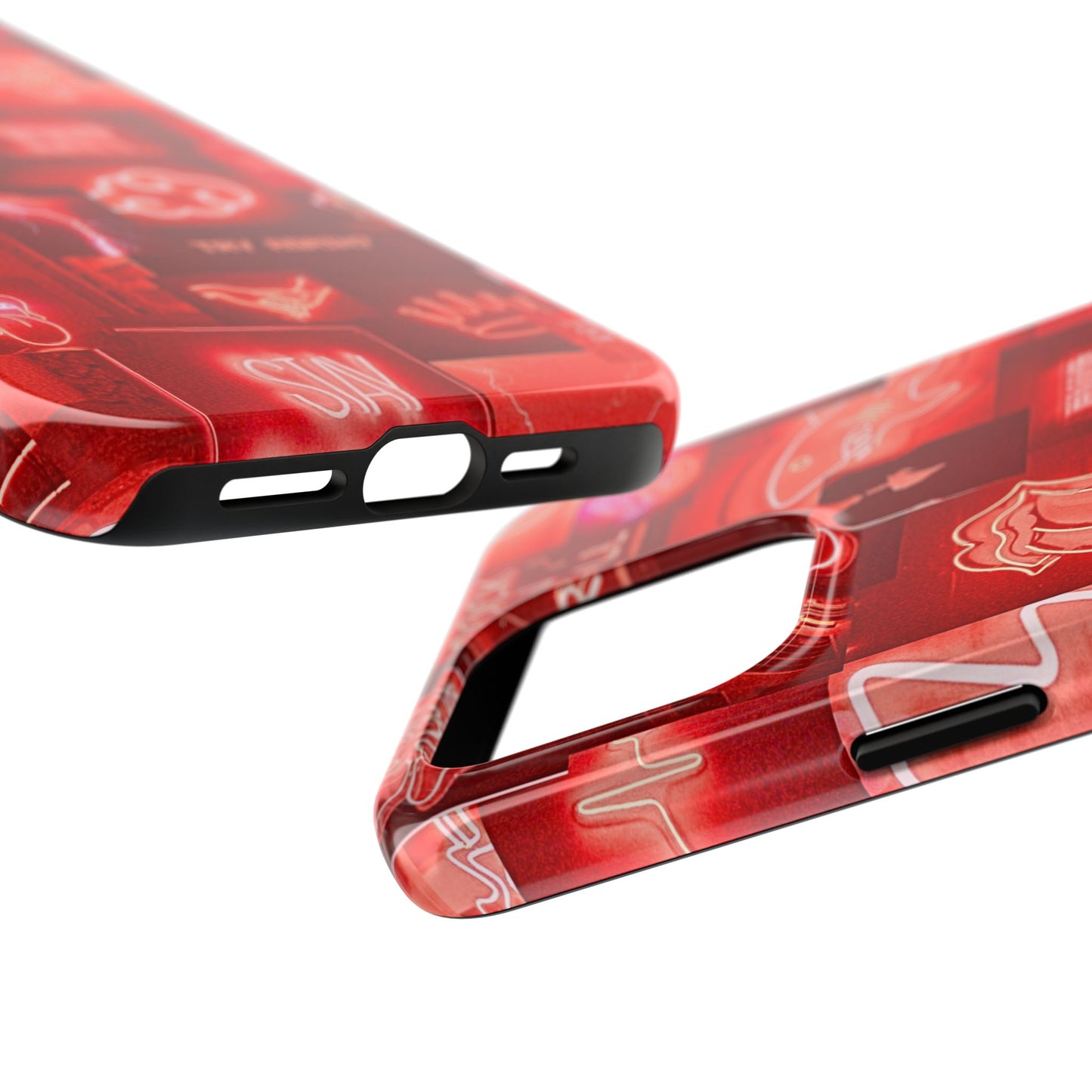 Funda resistente para teléfono con diseño de neón rojo | Estética