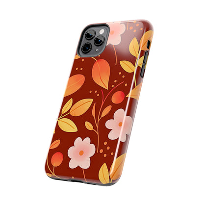 Autumn Fall Leaf Pattern Tough Phone Case | Aesthetic