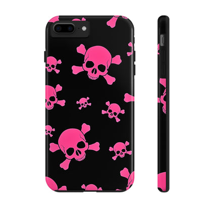Funda resistente para teléfono estilo emo con calavera rosa | Estética
