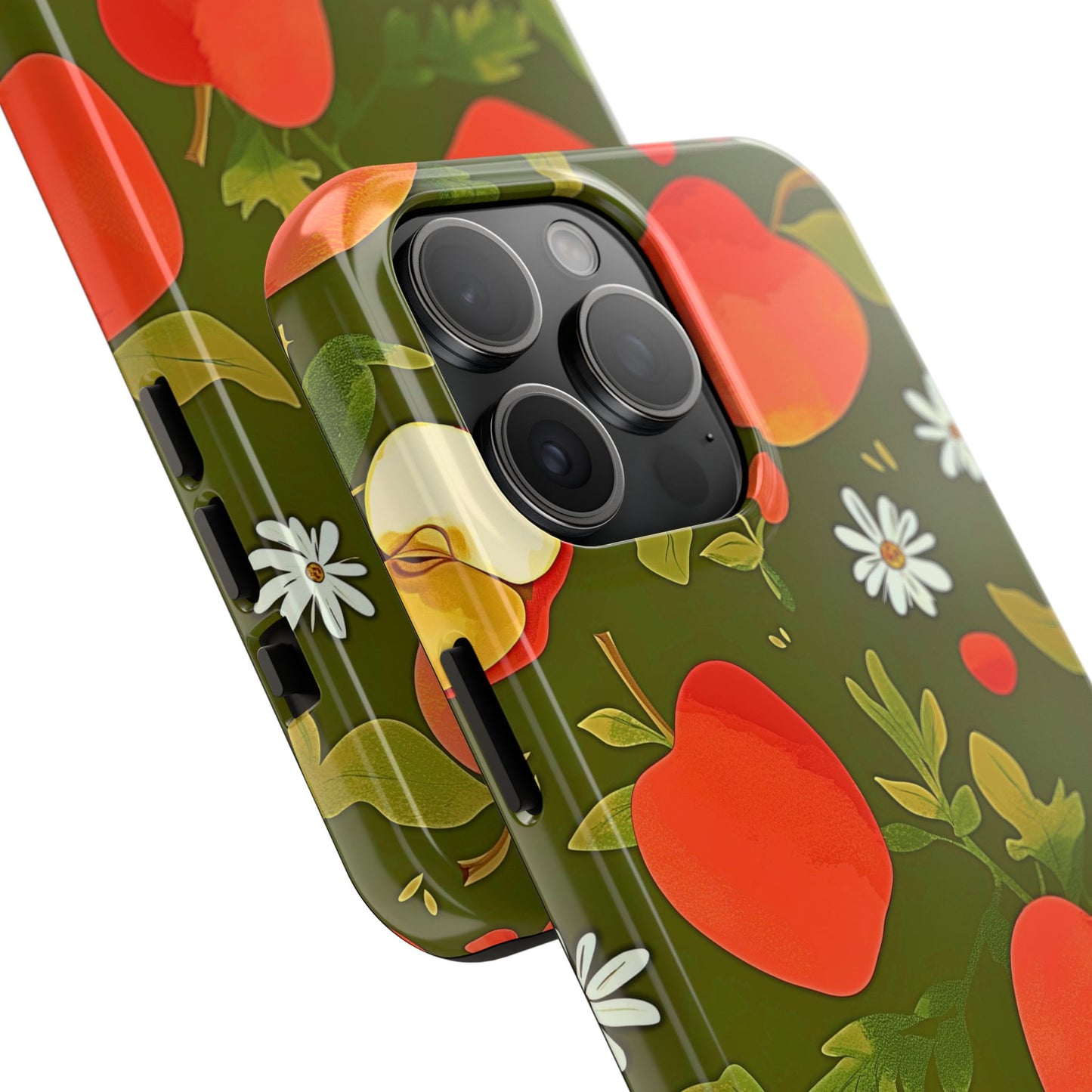 Funda/Cubierta resistente para teléfono con diseño de manzanas y bayas | Estética