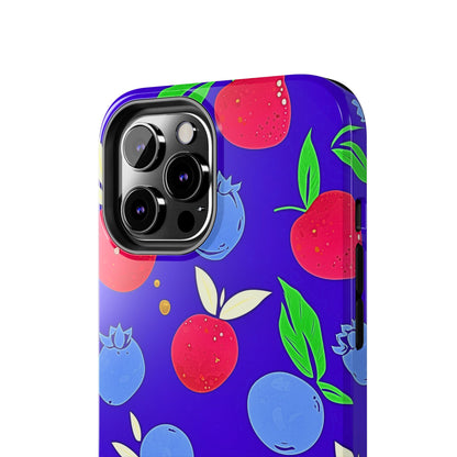 Funda resistente para teléfono con diseño de arándanos y fresas | Estética