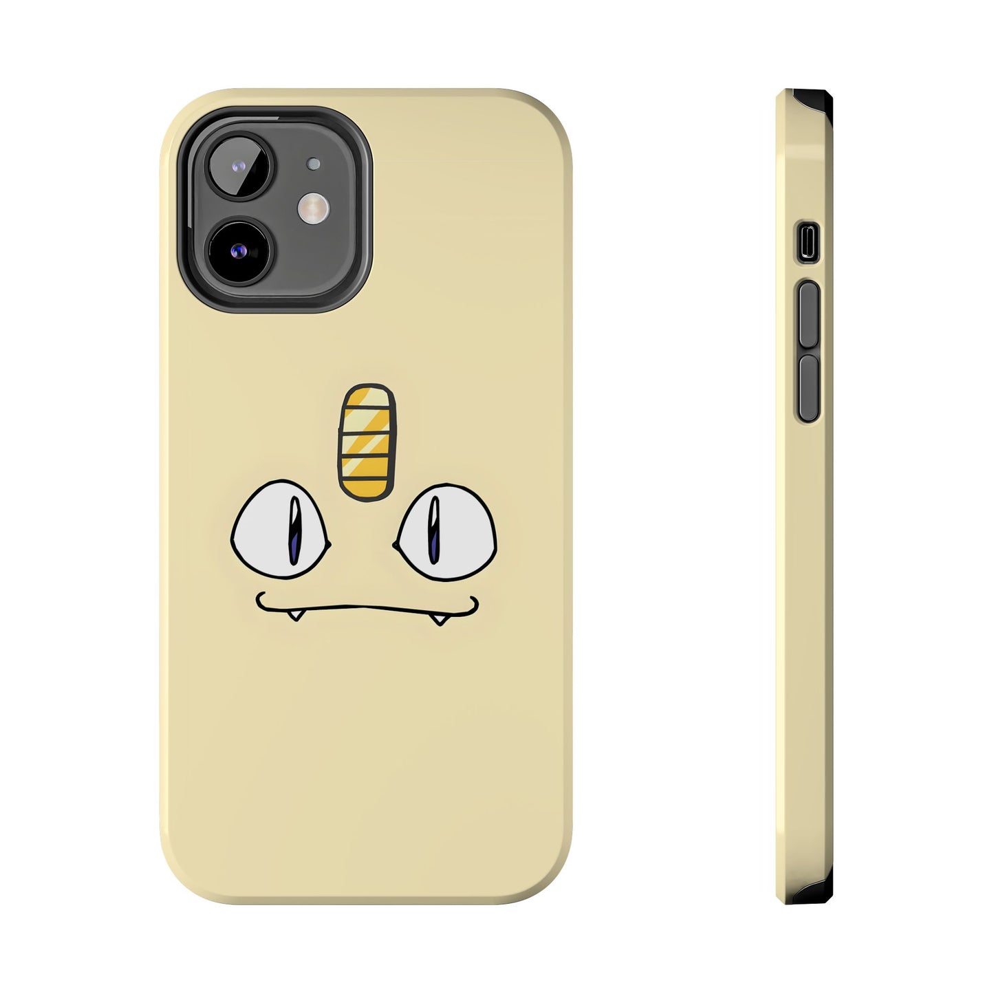 Cat Minimal Gold Coin Face Tough Phone Case | Anime