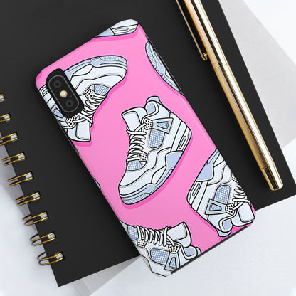 Funda resistente para teléfono con diseño de zapatillas Jordan 4 blancas | Estética