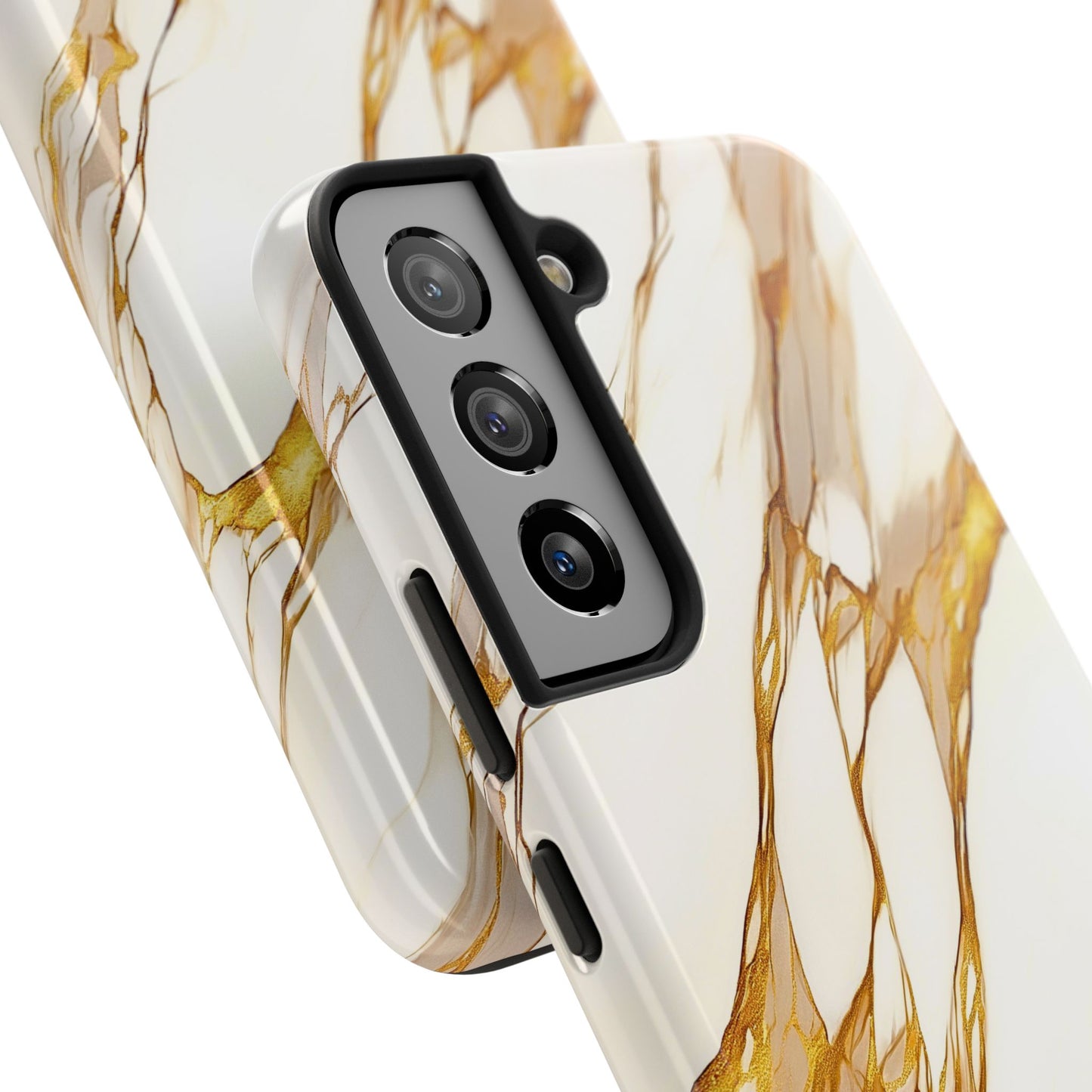 Funda/Cubierta resistente para teléfono con textura de mármol dorado de lujo | Estética