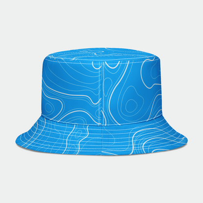 Rad Palm Blue and White Topo Bucket Hat