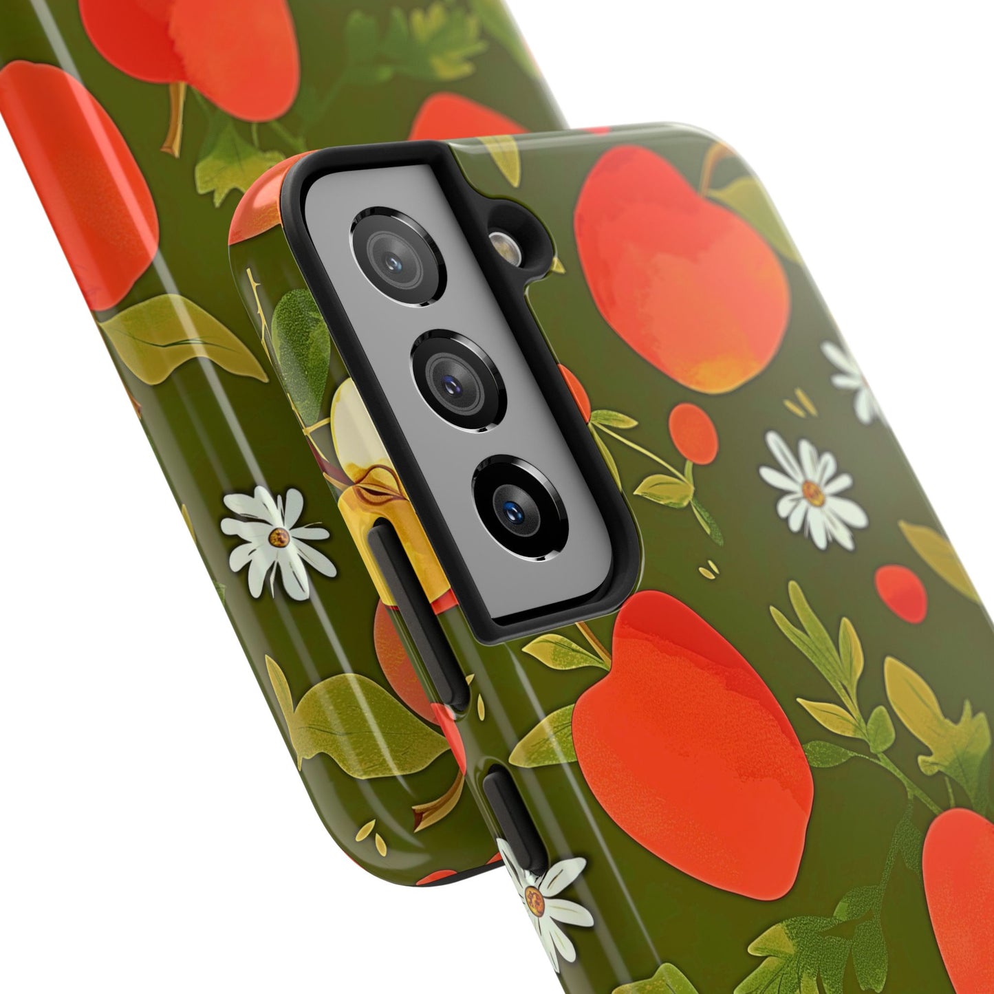 Funda/Cubierta resistente para teléfono con diseño de manzanas y bayas | Estética