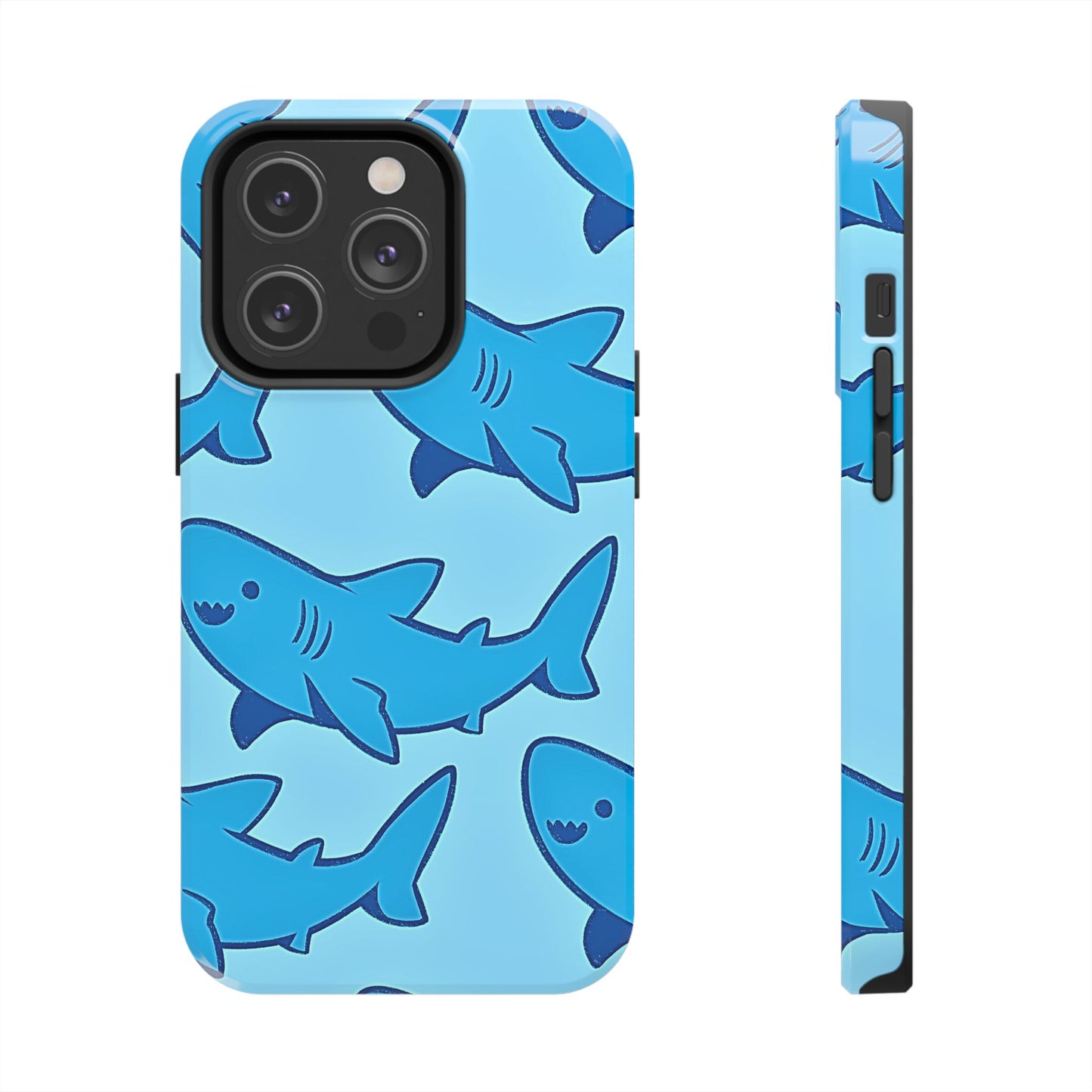 Smiley Shark Fun Pattern Tough Phone Case | Animals