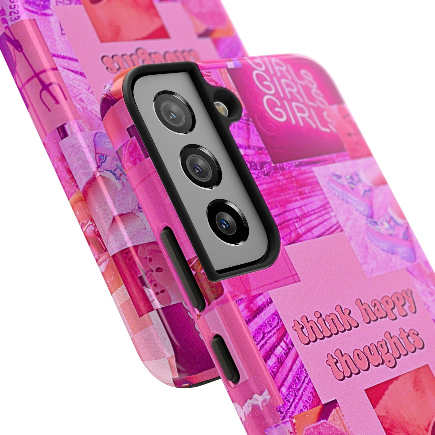 Think Happy Thoughts Pink Tough Phone Case | Aesthetic