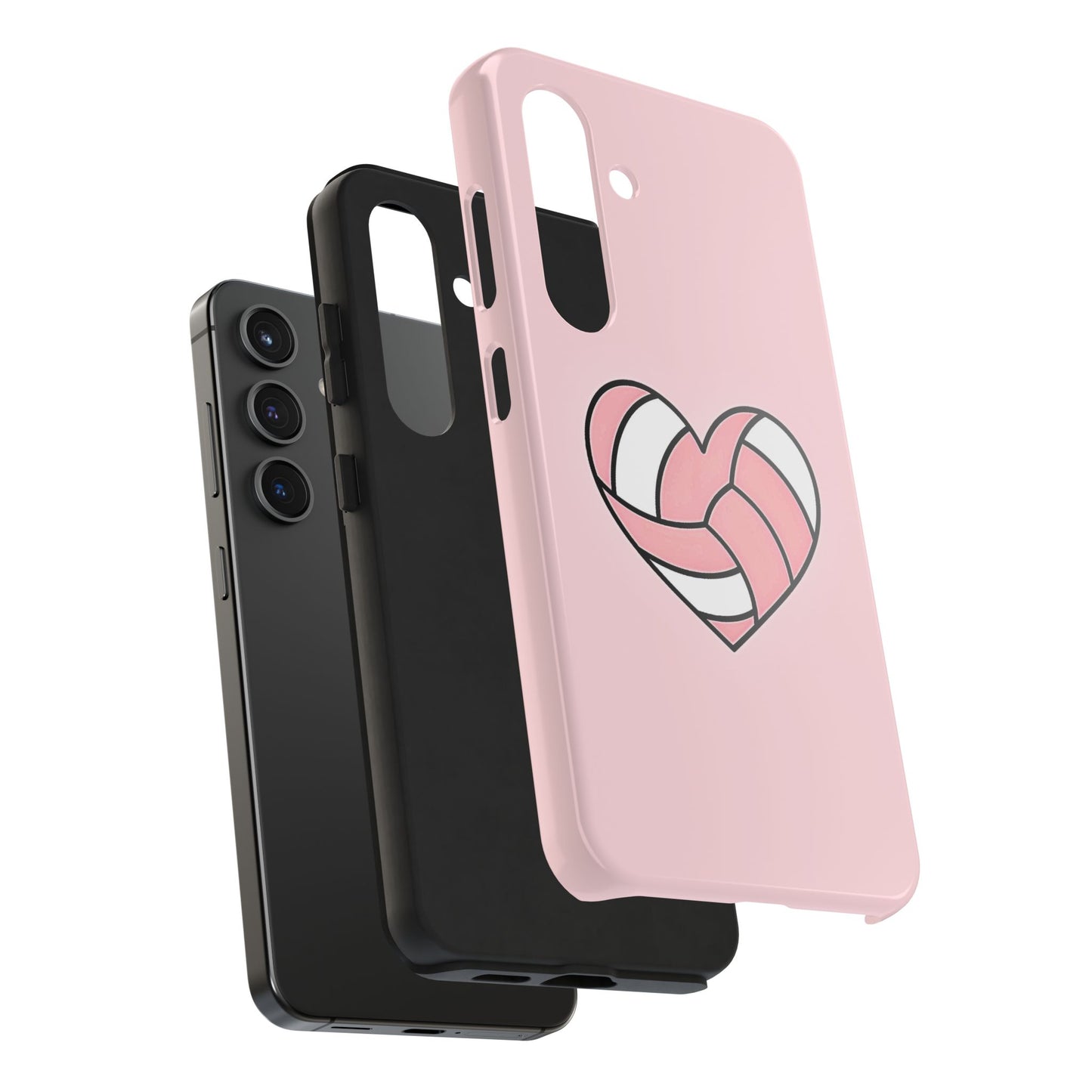 Pink Volleyball Heart Tough Phone Case | Aesthetic