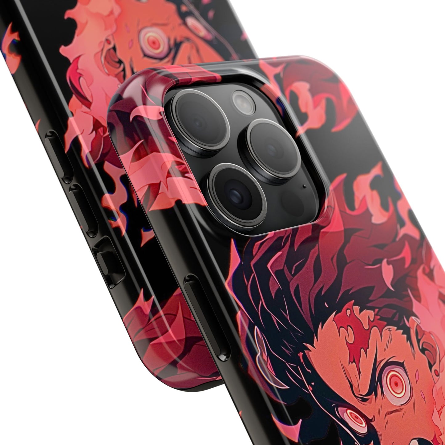 Tanjiro Kamado Flamed Style Black Tough Phone Case | Anime - Demon Slayer