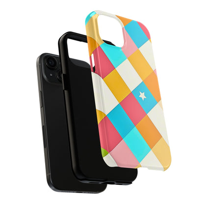 Vibrant Preppy Checkered Tough Phone Case | Aesthetic