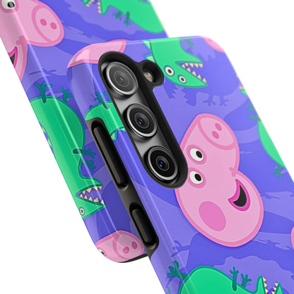 Peppa Pig & George Dinosaur Pattern Tough Phone Case | Cartoons - Peppa Pig