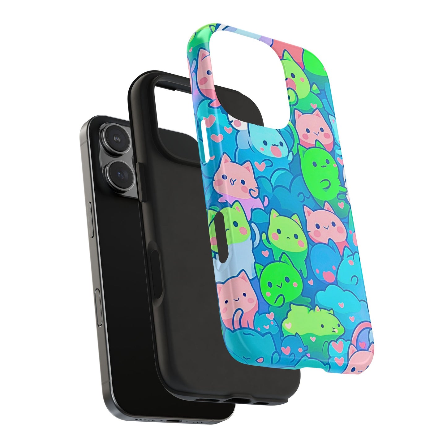 Cute Colorful Cats Pattern Style Tough Phone Case | Animals