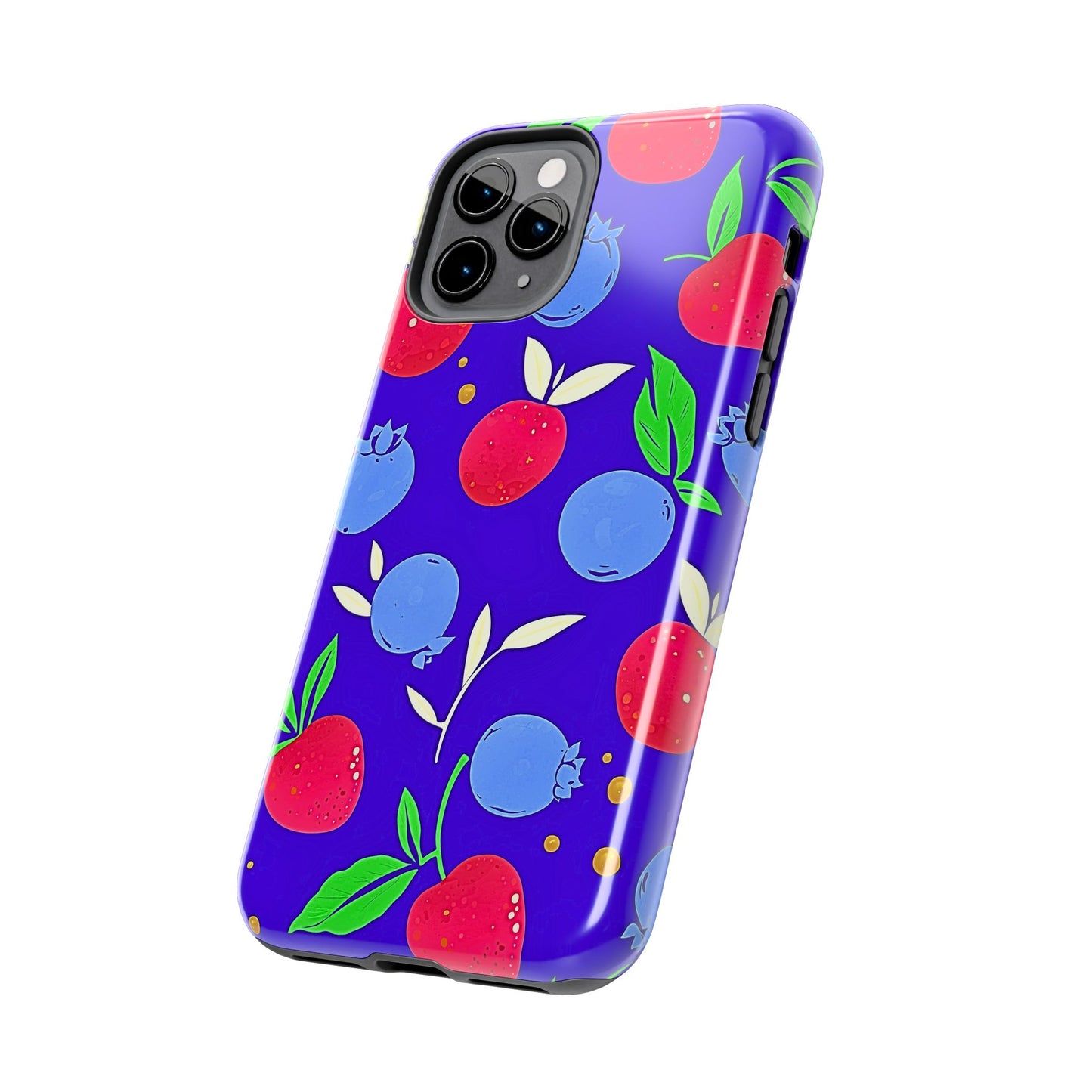 Funda resistente para teléfono con diseño de arándanos y fresas | Estética