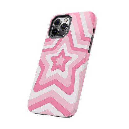 Pink Preppy Star Pattern Style Tough Phone Case | Aesthetic