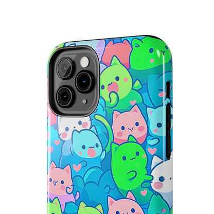 Cute Colorful Cats Pattern Style Tough Phone Case | Animals