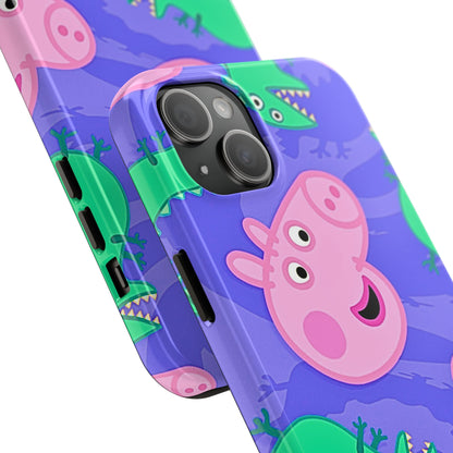 Peppa Pig & George Dinosaur Pattern Tough Phone Case | Cartoons - Peppa Pig
