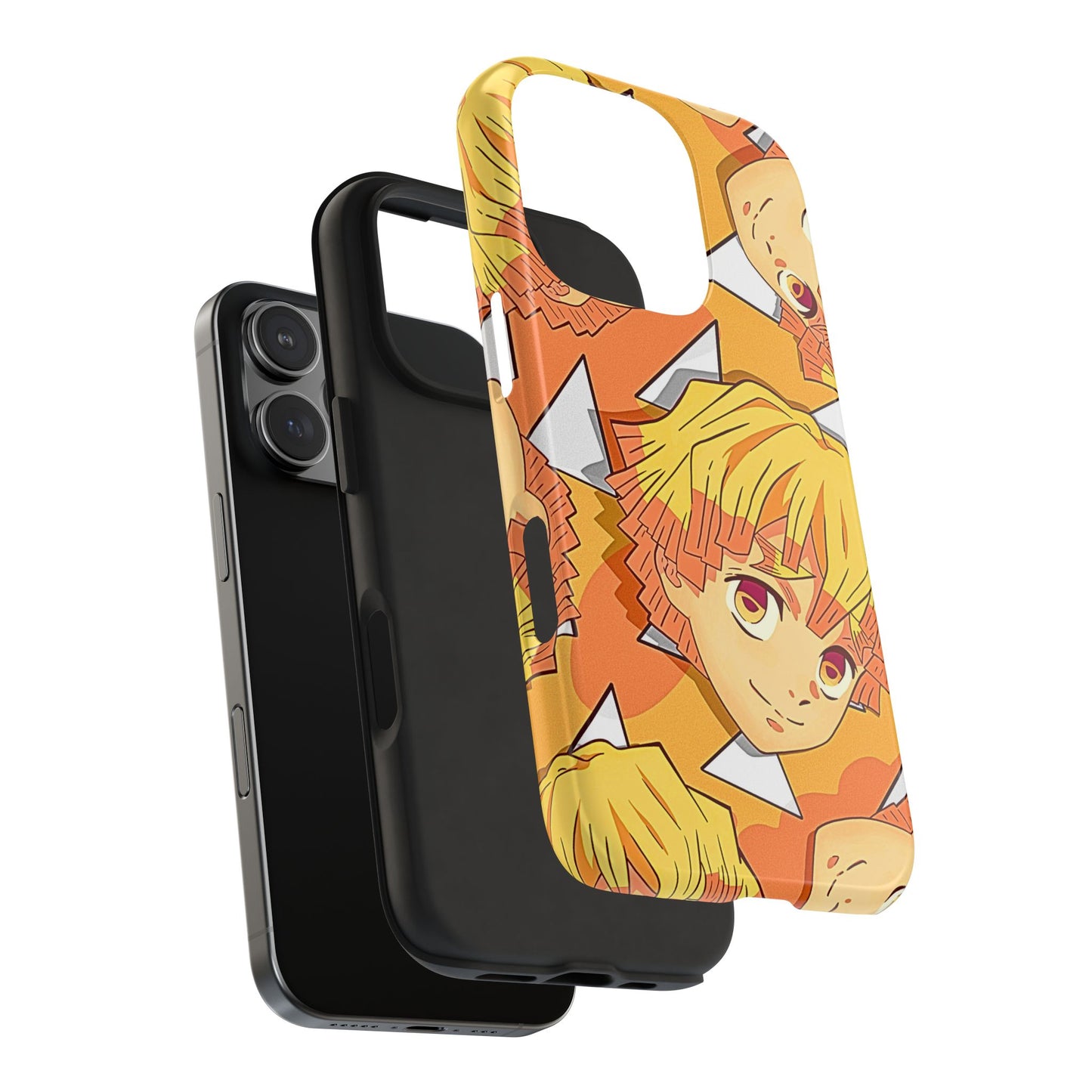 Zenitsu Agatsuma Haori Head Pattern Tough Phone Case | Anime - Demon Slayer