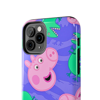 Peppa Pig & George Dinosaur Pattern Tough Phone Case | Cartoons - Peppa Pig