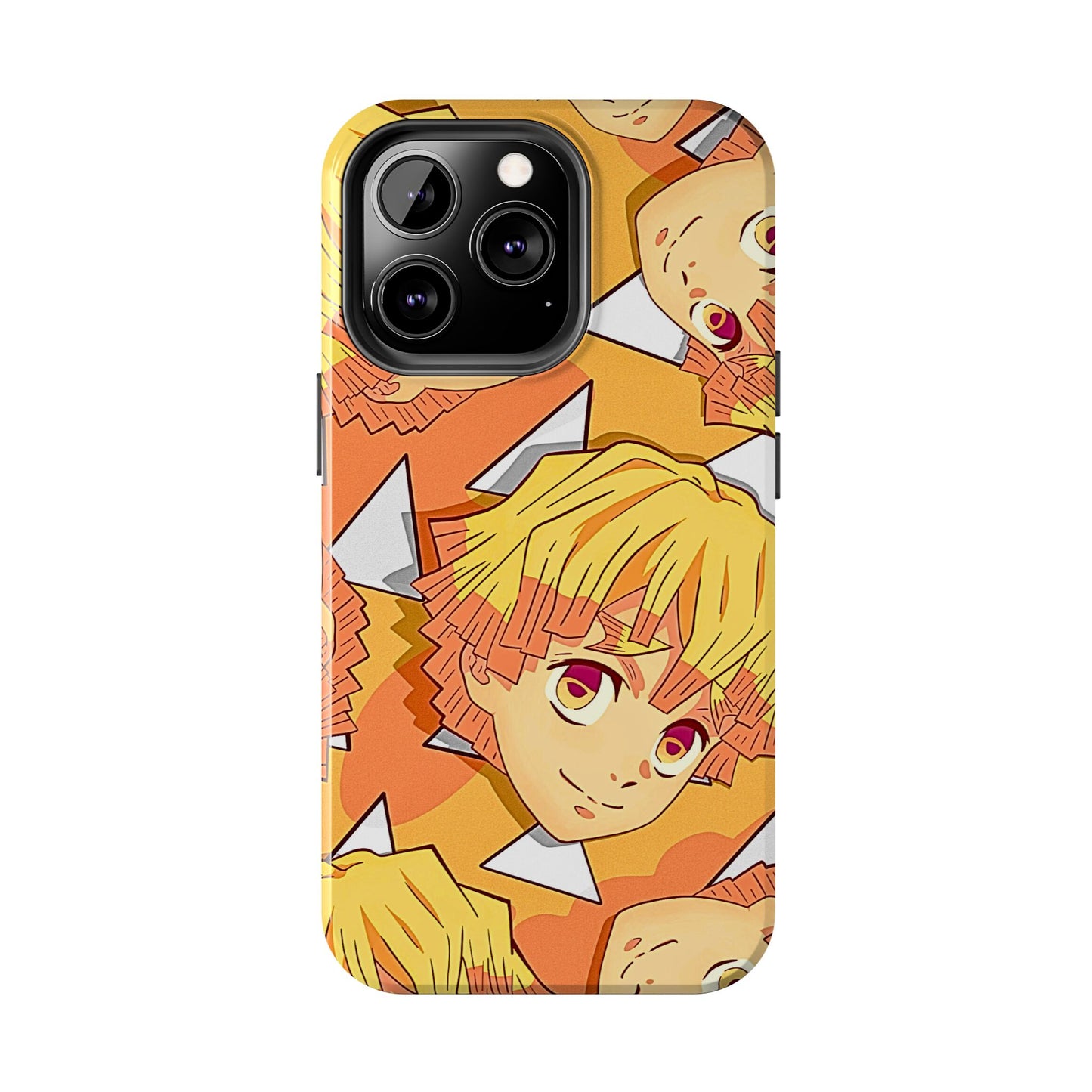 Zenitsu Agatsuma Haori Head Pattern Tough Phone Case | Anime - Demon Slayer