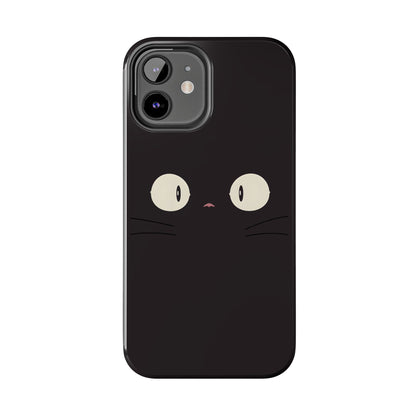 Adorable Black Cat Face and Eyes Minimal Tough Phone Case | Animals