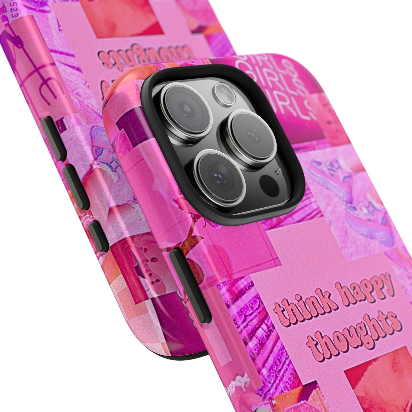 Think Happy Thoughts Pink Tough Phone Case | Aesthetic
