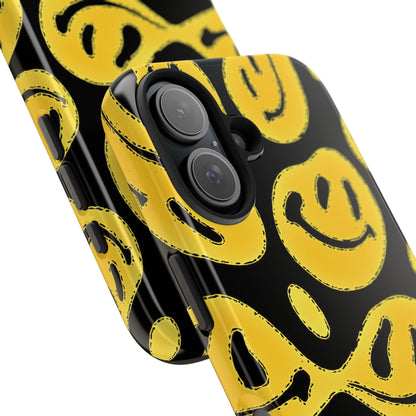 Funda resistente para teléfono con cara sonriente psicodélica colorida (versión 1) | Estética