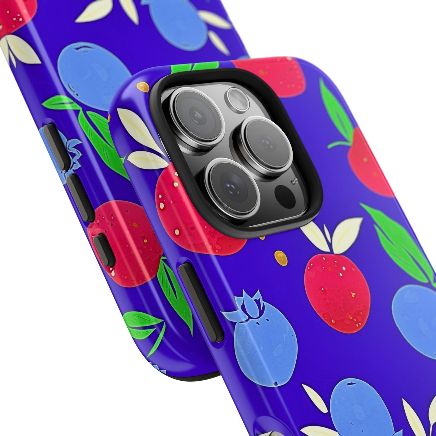 Funda resistente para teléfono con diseño de arándanos y fresas | Estética