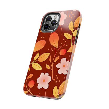 Autumn Fall Leaf Pattern Tough Phone Case | Aesthetic