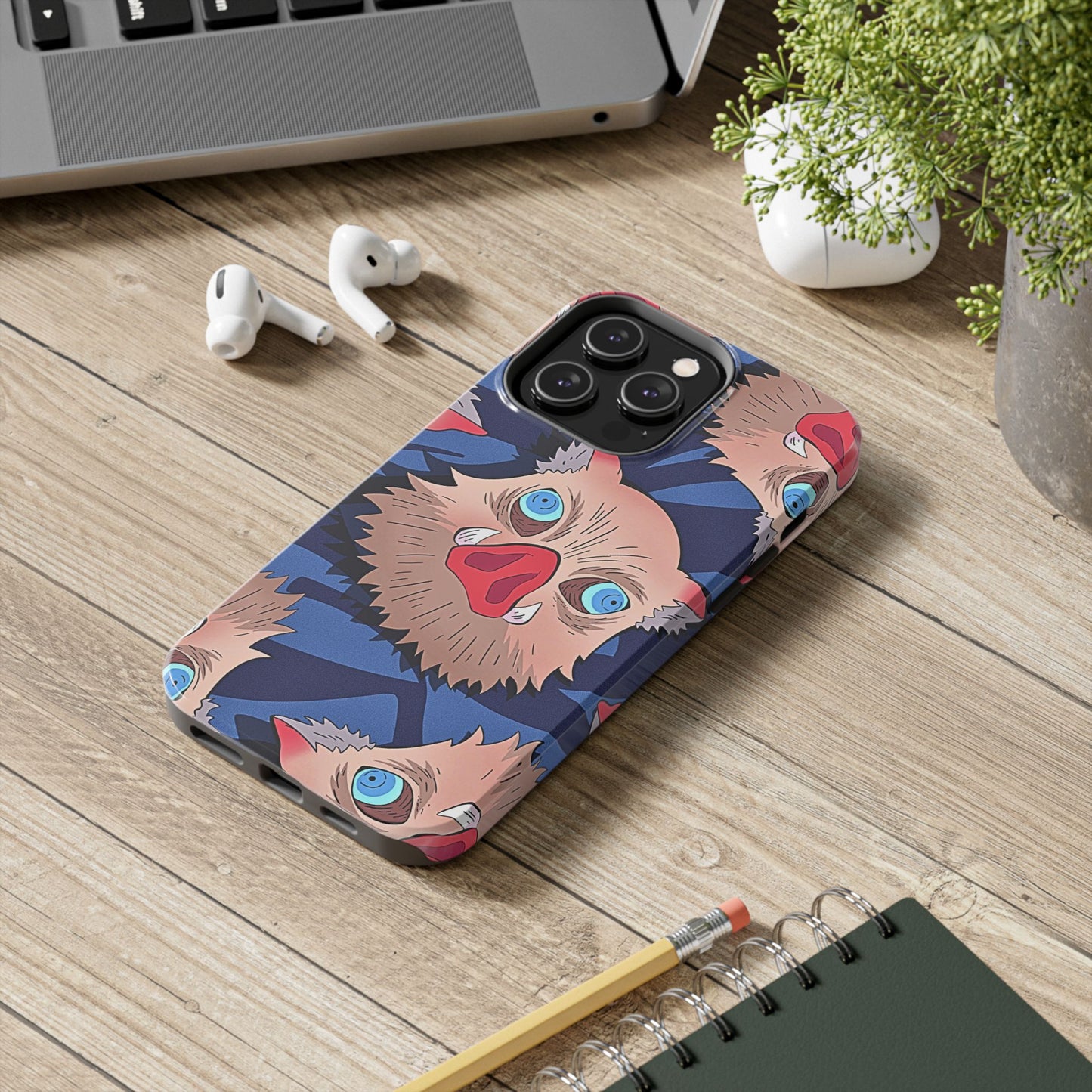 Inosuke Hashibira Head Pattern Tough Phone Case | Anime - Demon Slayer