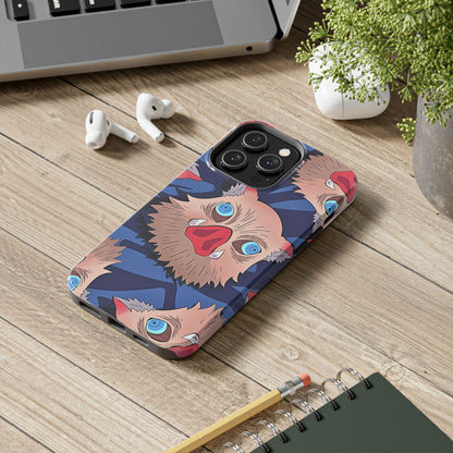 Inosuke Hashibira Head Pattern Tough Phone Case | Anime - Demon Slayer