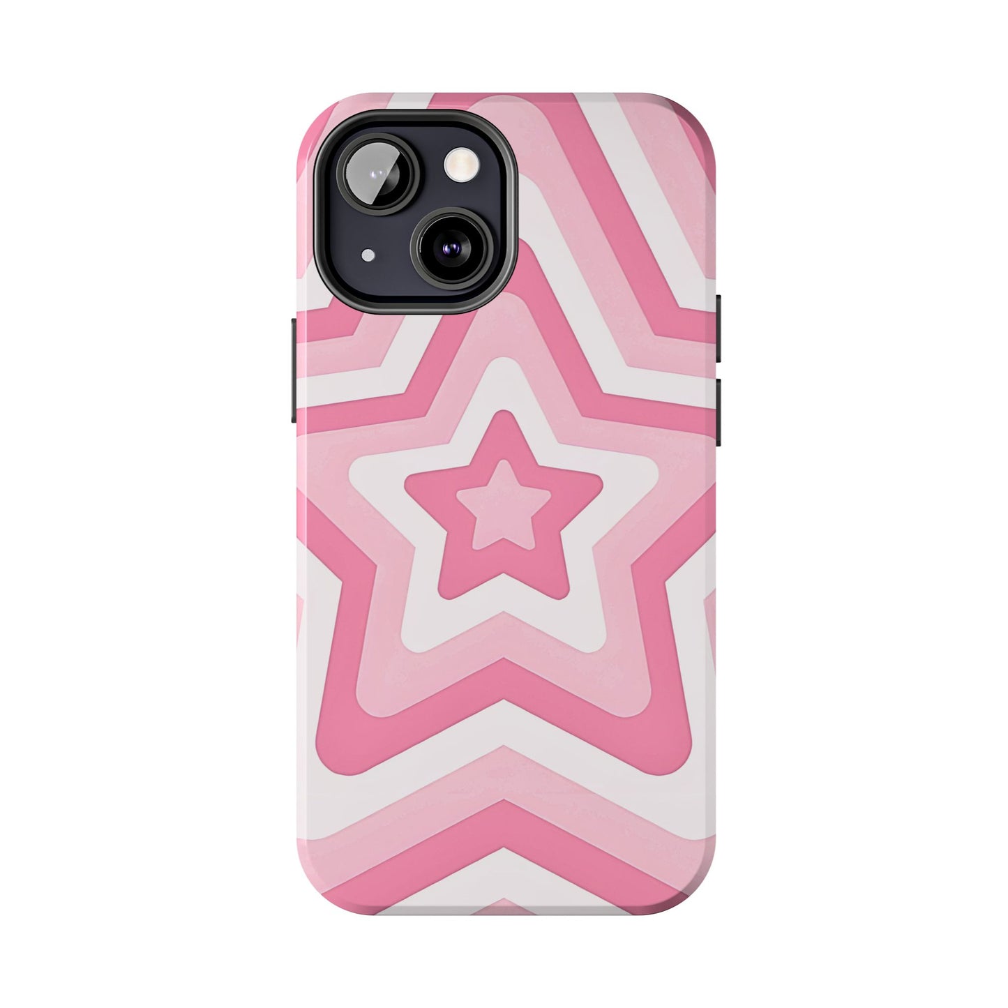 Pink Preppy Star Pattern Style Tough Phone Case | Aesthetic