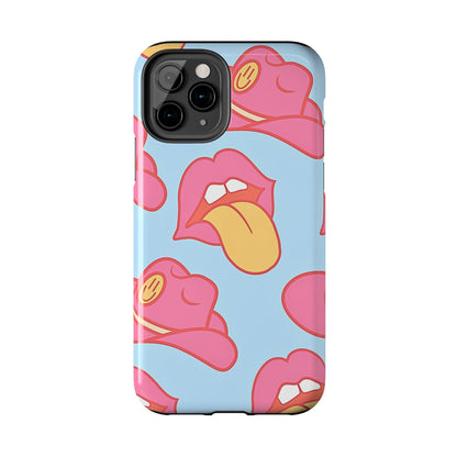 Funda resistente para teléfono con estampado de sombrero vaquero y labios sensuales (versión 1) | Estética