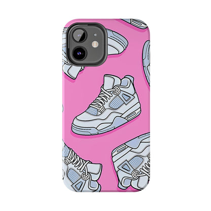 Funda resistente para teléfono con diseño de zapatillas Jordan 4 blancas | Estética
